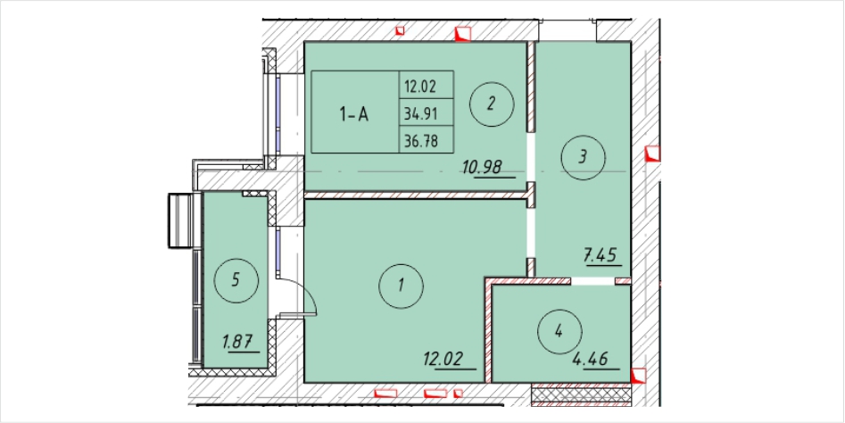 Планировка 1-комн.