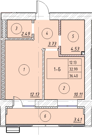 Планировка 1-комн.