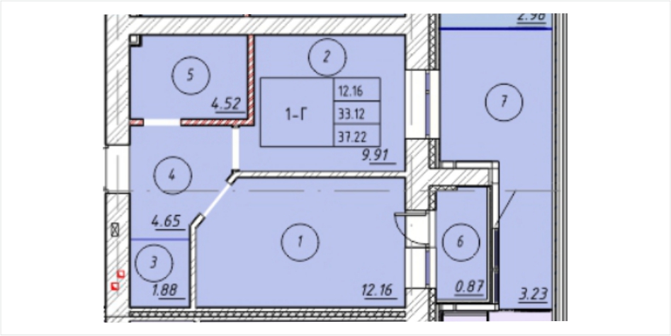 Планировка 1-комн.